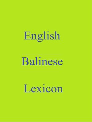 cover image of English Balinese Lexicon